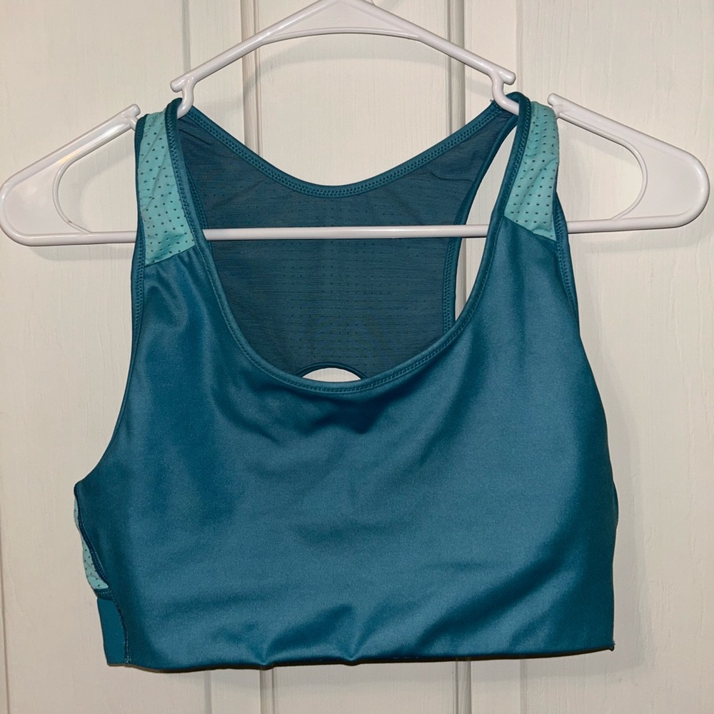 Fabletics Medium Impact Shine Sports Bra Size Small in Ocean Size Blue